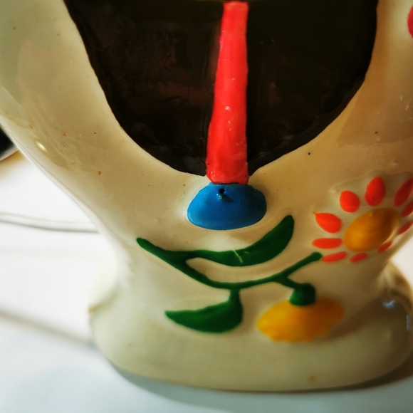 Vintage Ceramic Nursery Lamp / Horse / Flowers - Picture 13 of 16